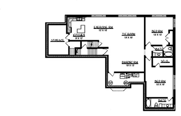 Floorplan lower for House Plan #292206