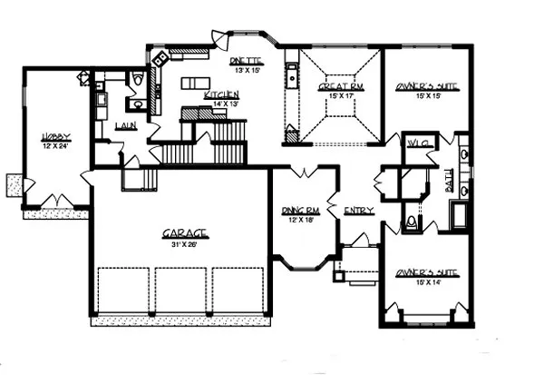 Main Floor Plan for House Plan #292206