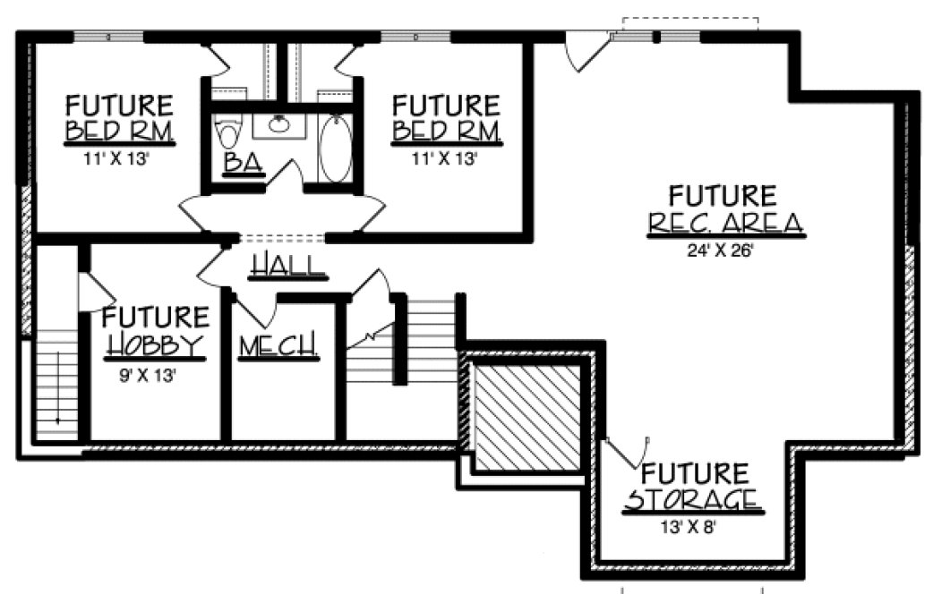 Basement Plan for House Plan #292222