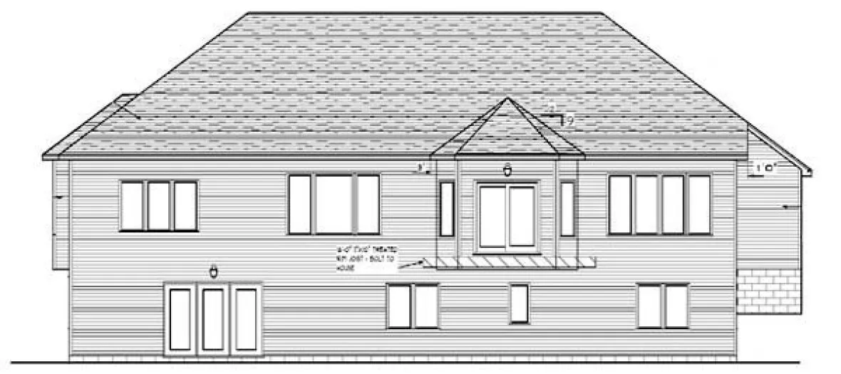 Rear Elevation for House Plan #294222