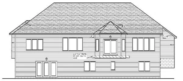 Rear Elevation for House Plan #294222