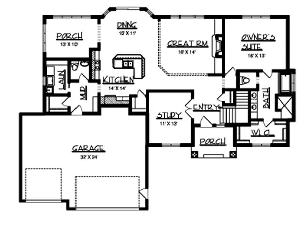 Main Floor Plan for House Plan #294222