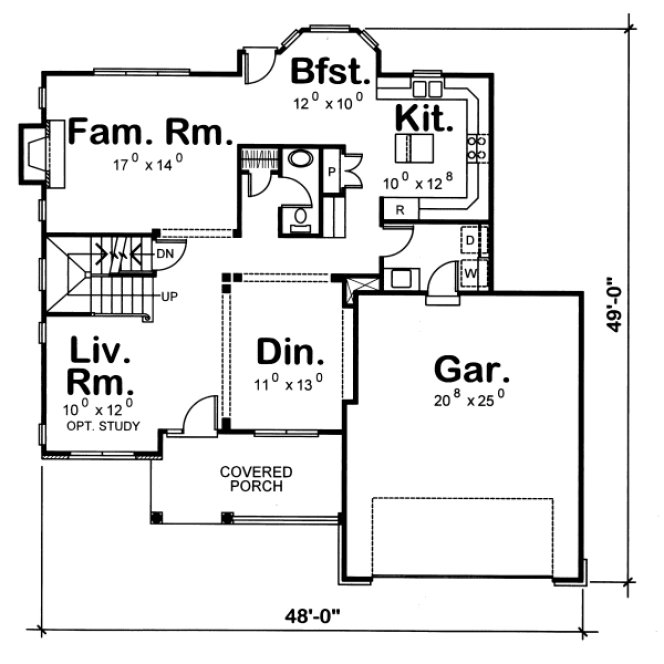 Main Floor Plan for House Plan #153158