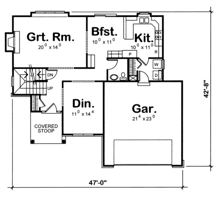 Main Floor Plan for House Plan #154258