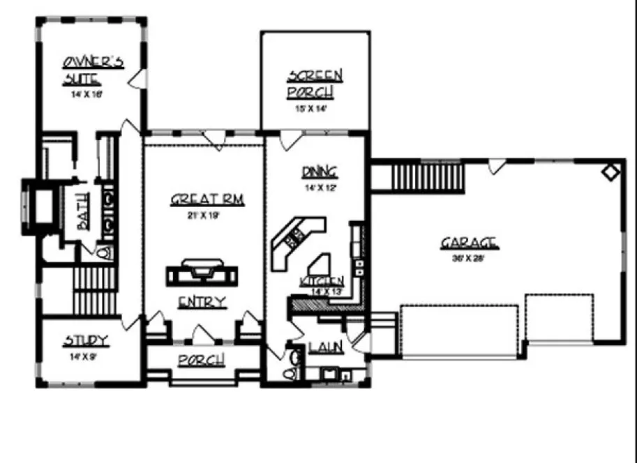 Main Floor Plan for House Plan #297222
