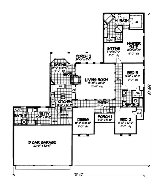 Main Floor Plan for House Plan #291449
