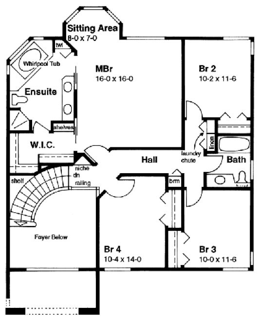 Second Floor Plan for House Plan #202028