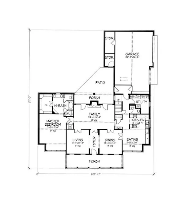 Main Floor Plan for House Plan #292136
