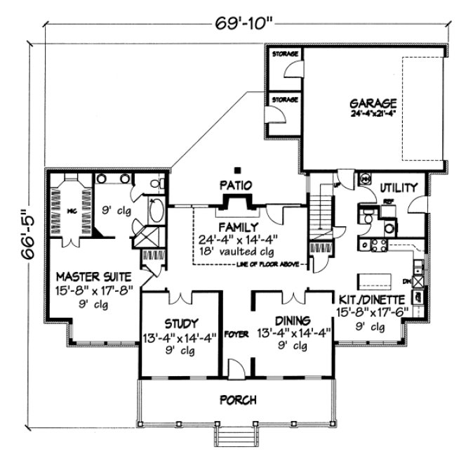 Main Floor Plan for House Plan #297289