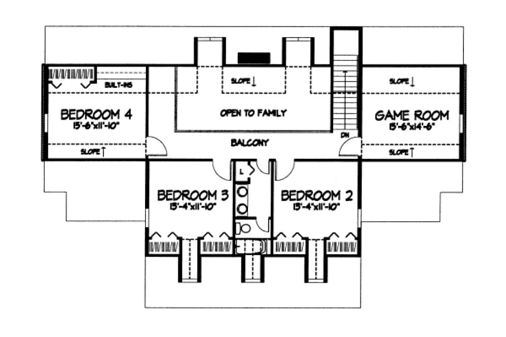 Second Floor Plan for House Plan #297289