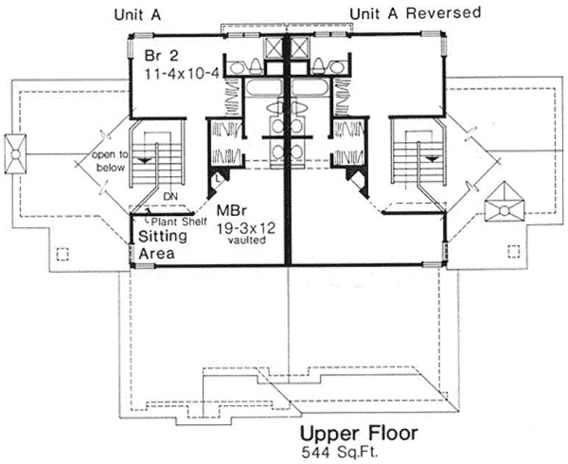 Second Floor Plan for House Plan #291178