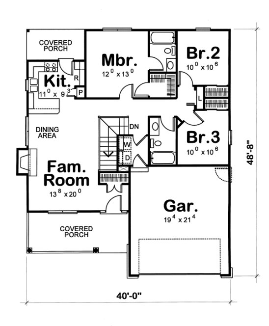 Main Floor Plan for House Plan #150358