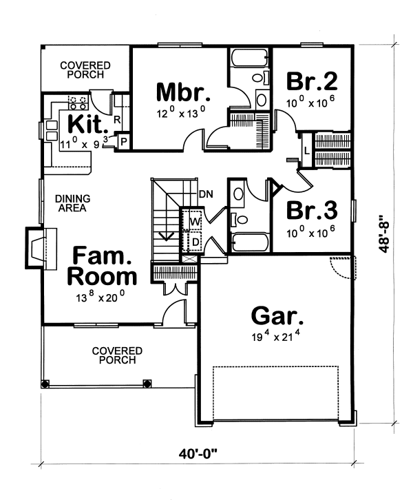 Main Floor Plan for House Plan #150358