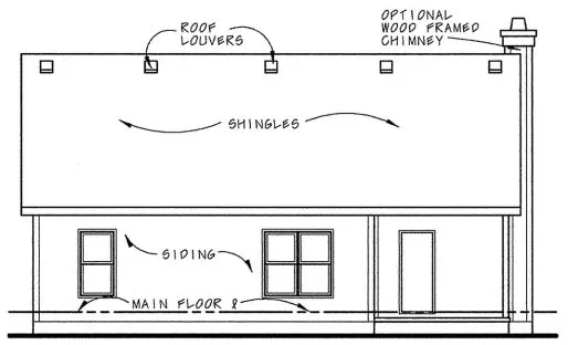 Rear Elevation for House Plan #152358