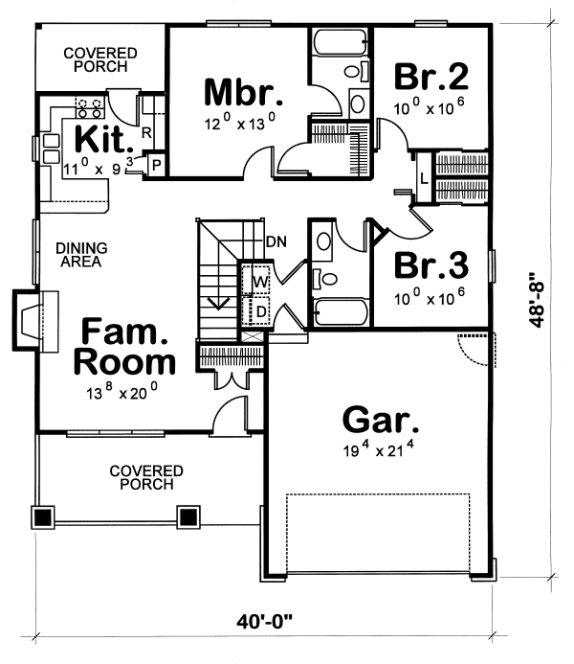 Main Floor Plan for House Plan #152358