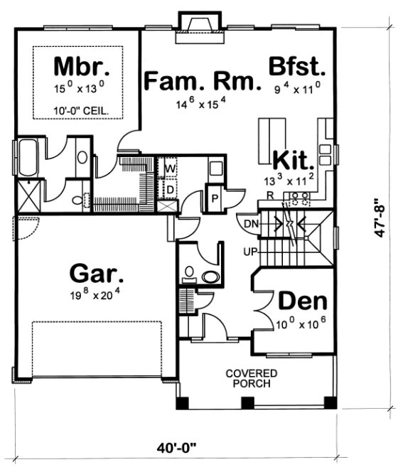 Main Floor Plan for House Plan #158358