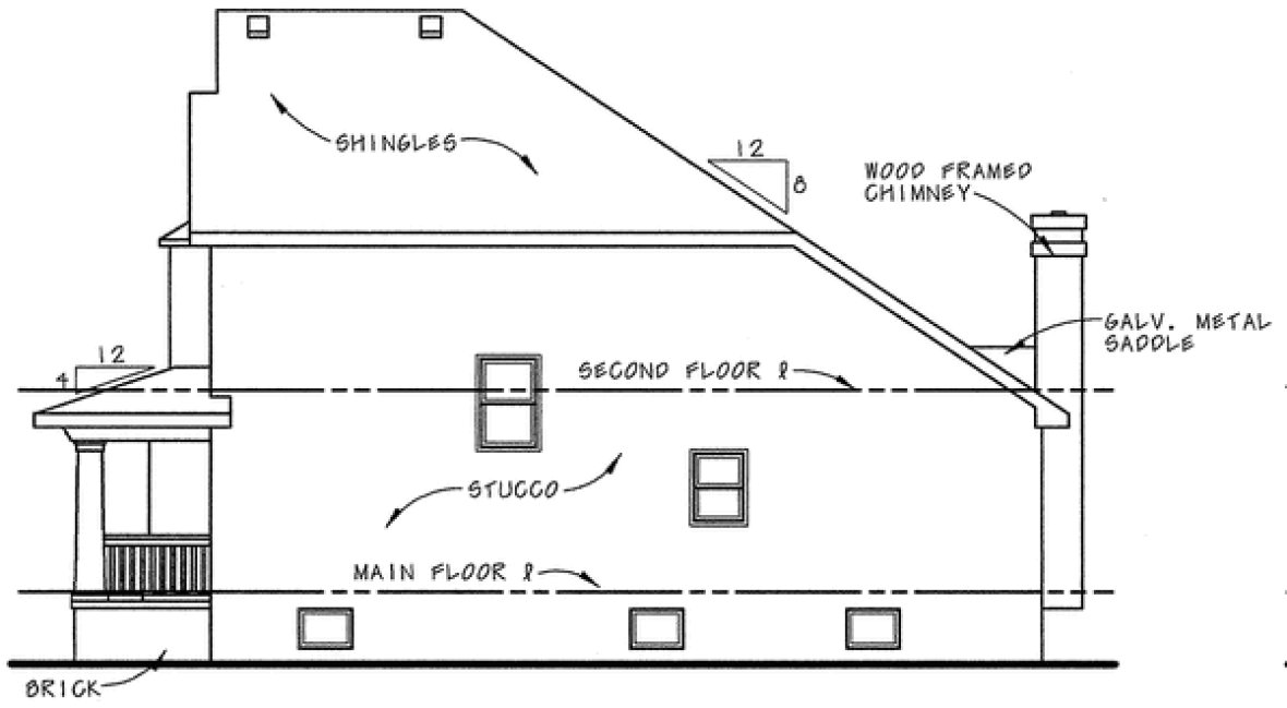 Right Elevation for House Plan #159358