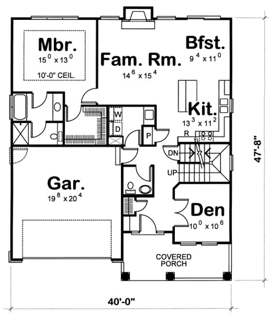 Main Floor Plan for House Plan #159358