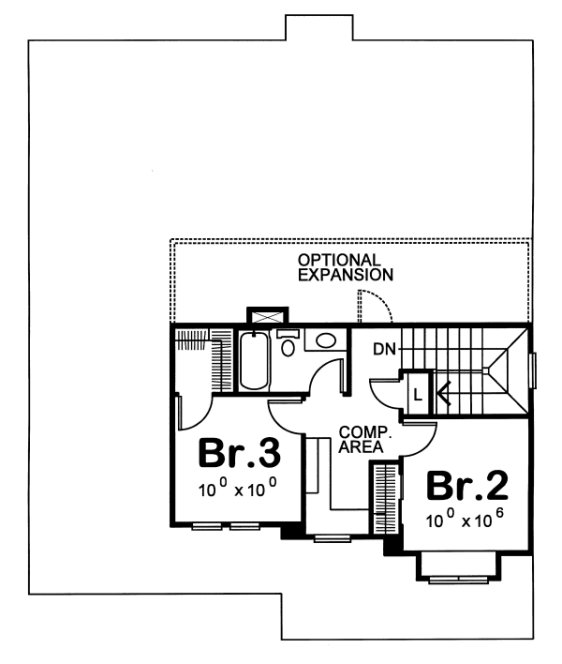 Second Floor Plan for House Plan #159358