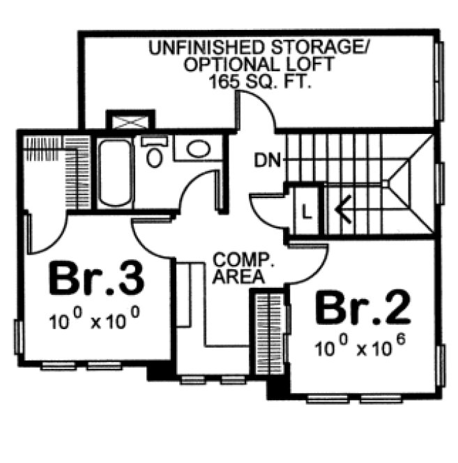 Second Floor Plan for House Plan #150458
