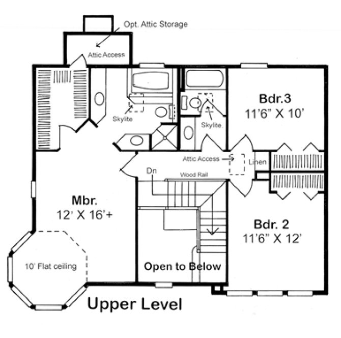 Second Floor Plan for House Plan #181069