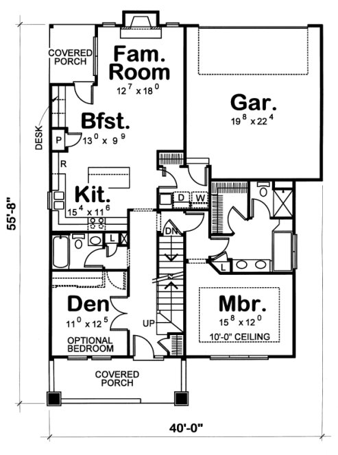 Main Floor Plan for House Plan #153458
