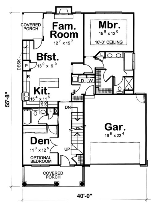 Main Floor Plan for House Plan #154458