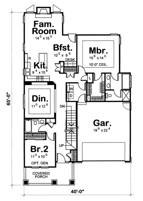 Main Floor Plan for House Plan #159458