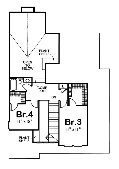 Second Floor Plan for House Plan #159458