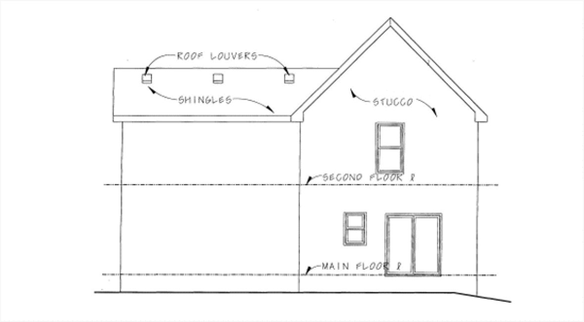 Rear Elevation for House Plan #154558