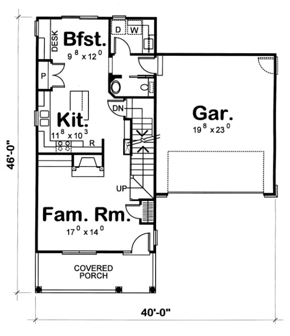 Main Floor Plan for House Plan #154558