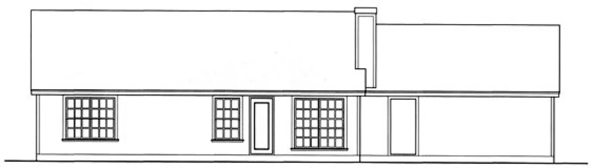 Rear Elevation for House Plan #443801
