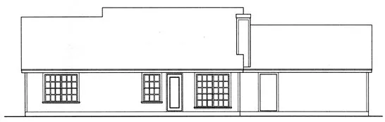 Rear Elevation for House Plan #443807