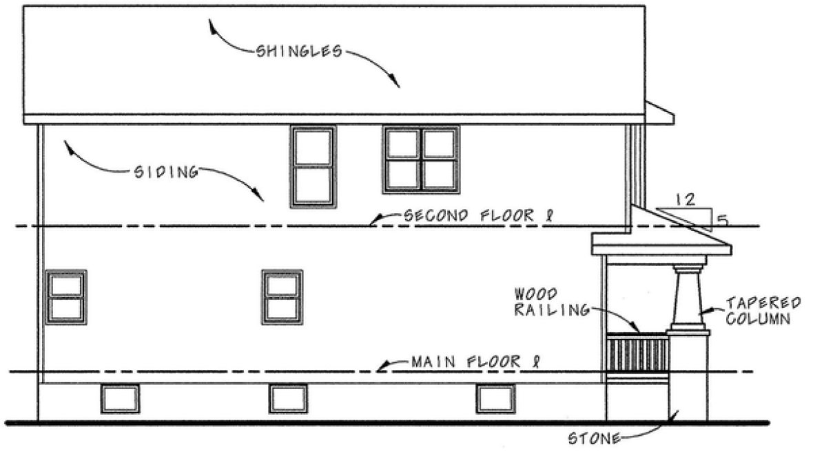 Left Elevation for House Plan #155558