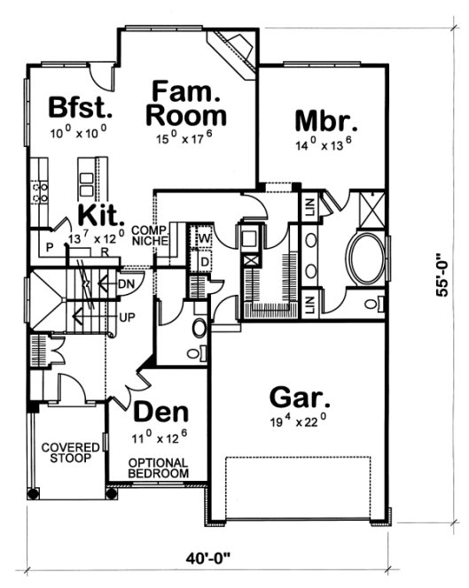 Main Floor Plan for House Plan #159558