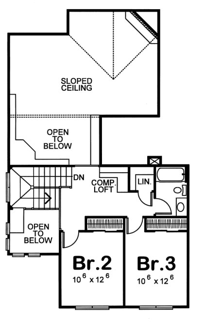 Second Floor Plan for House Plan #159558