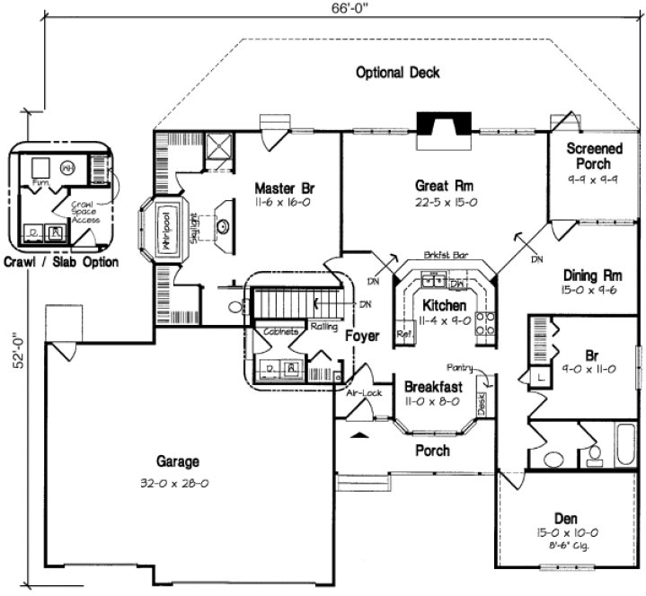 Main Floor Plan for House Plan #183801