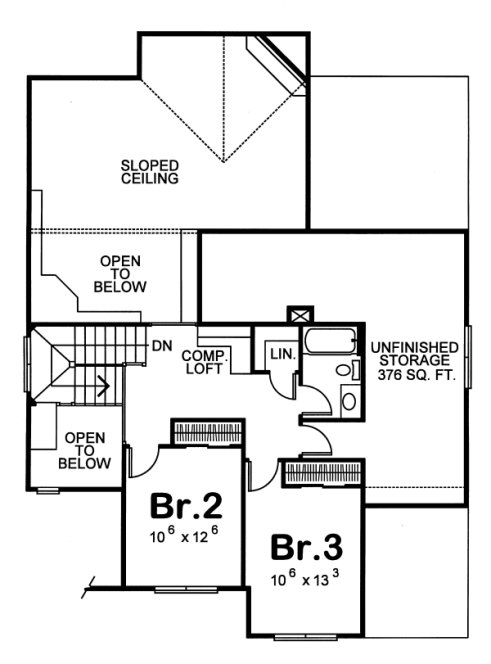 Second Floor Plan for House Plan #150658