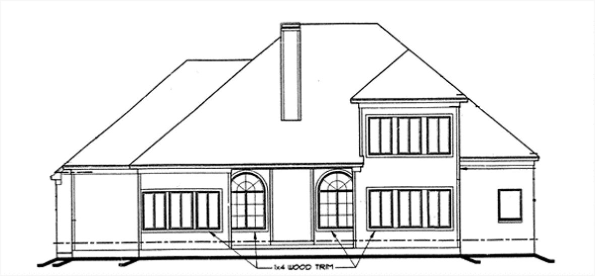 Rear Elevation for House Plan #150619