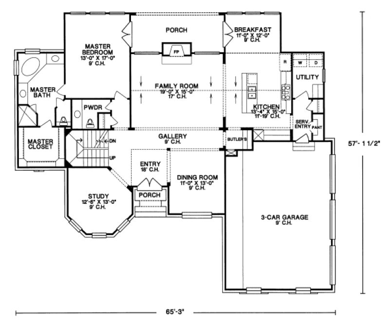 Main Floor Plan for House Plan #150619