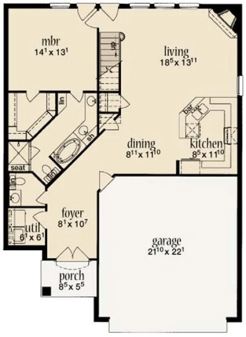 Main Floor Plan for House Plan #374486