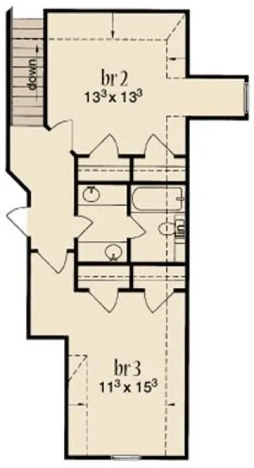 Second Floor Plan for House Plan #374486