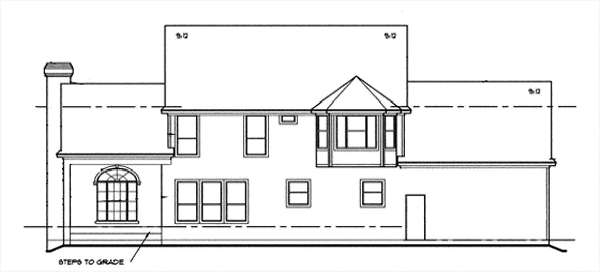 Rear Elevation for House Plan #151619