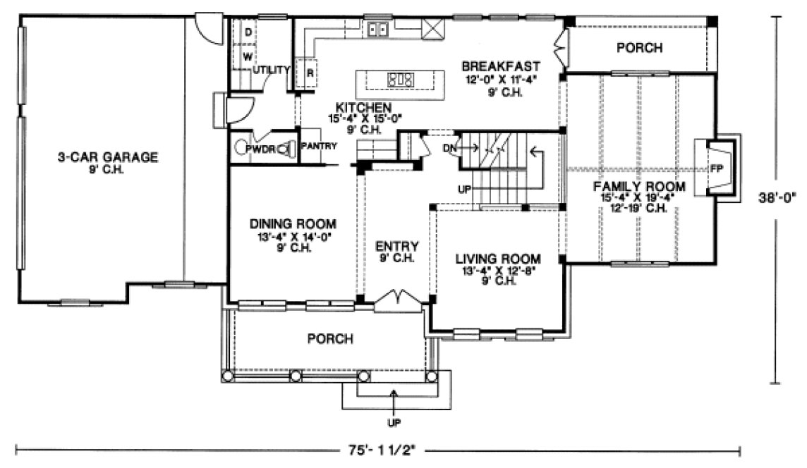 Main Floor Plan for House Plan #151619