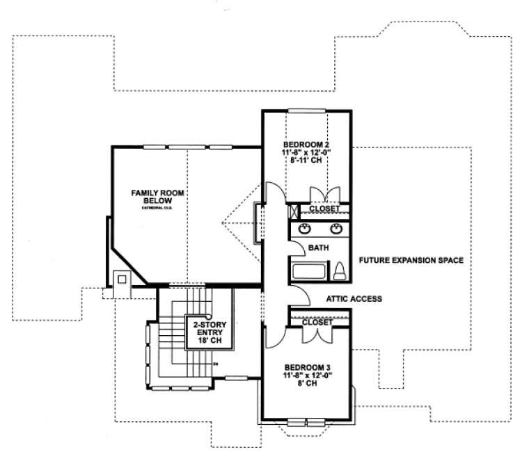 Second Floor Plan for House Plan #155619
