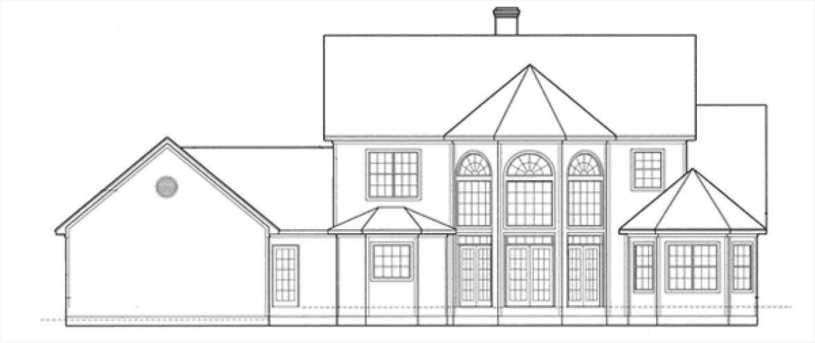 Rear Elevation for House Plan #156619