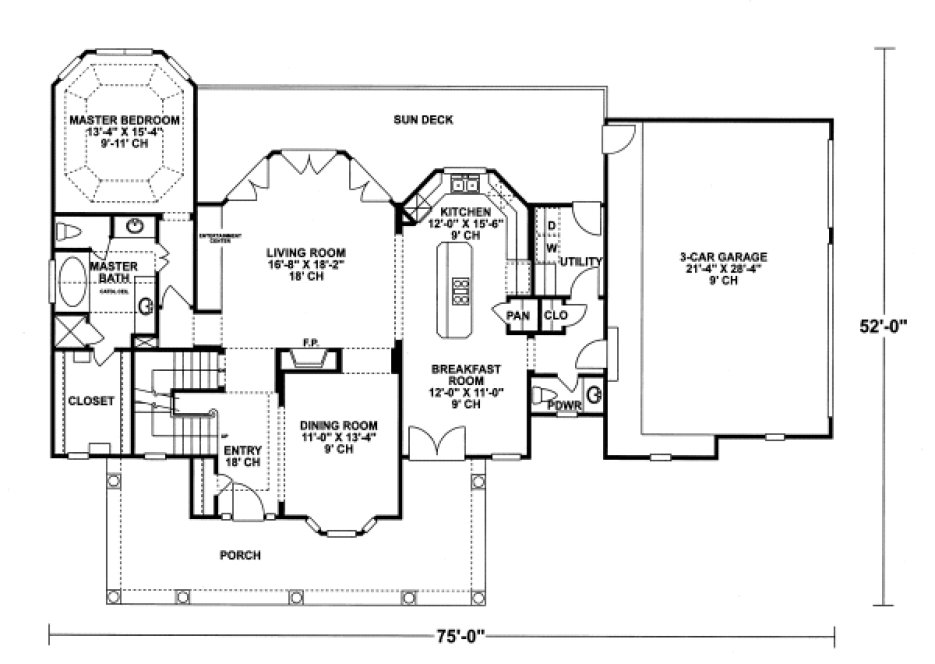 Main Floor Plan for House Plan #156619