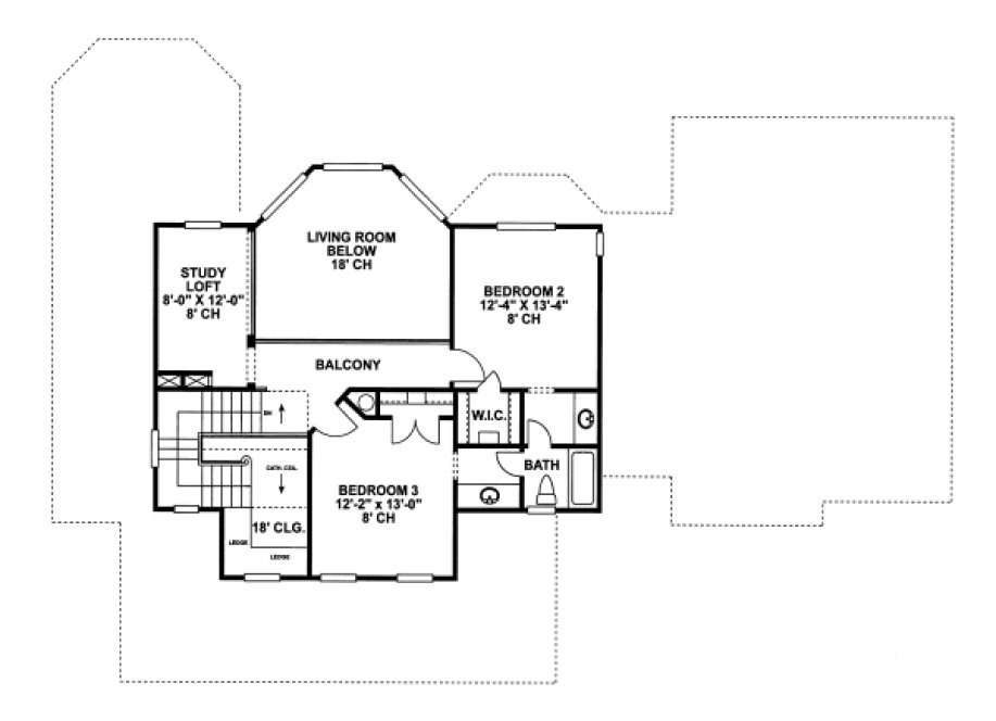 Second Floor Plan for House Plan #156619