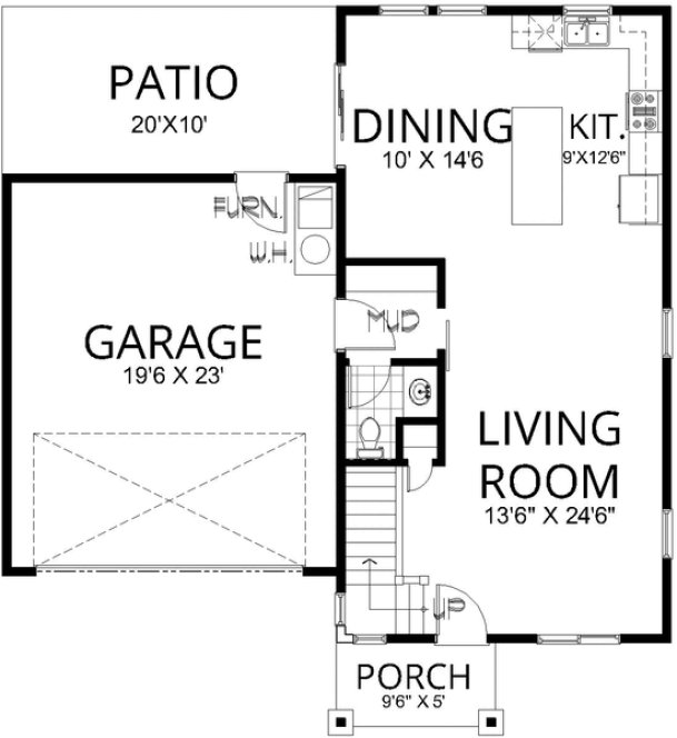 Main Floor Plan for House Plan #807051