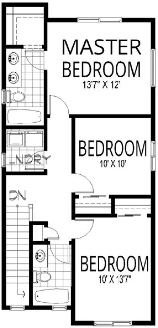 Second Floor Plan for House Plan #807051